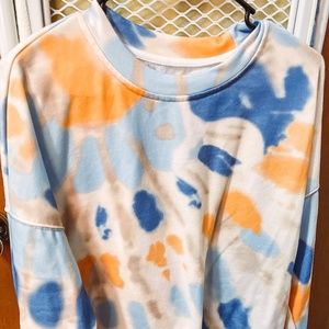 Tie-dye Blue and Orange Crewneck